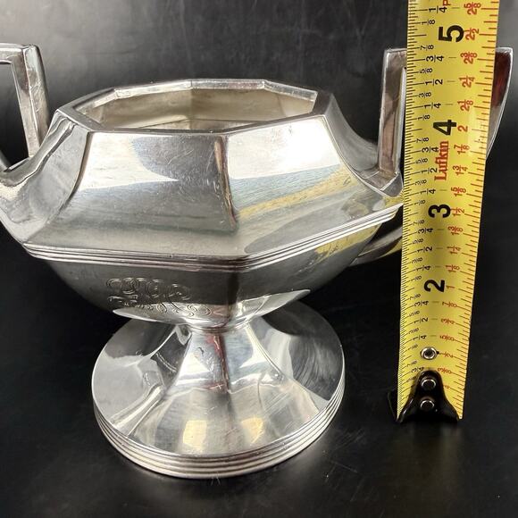 Vintage Art Deco Barbour Silver Co Silverplate Sugar Bowl Mono 5309 - Picture 7 of 10